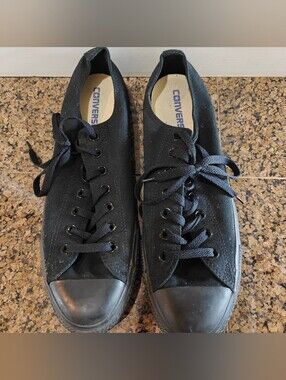 Converse Chuck Taylor All Star Low Triple Black Monochrome Sneakers Mens 10 Wome